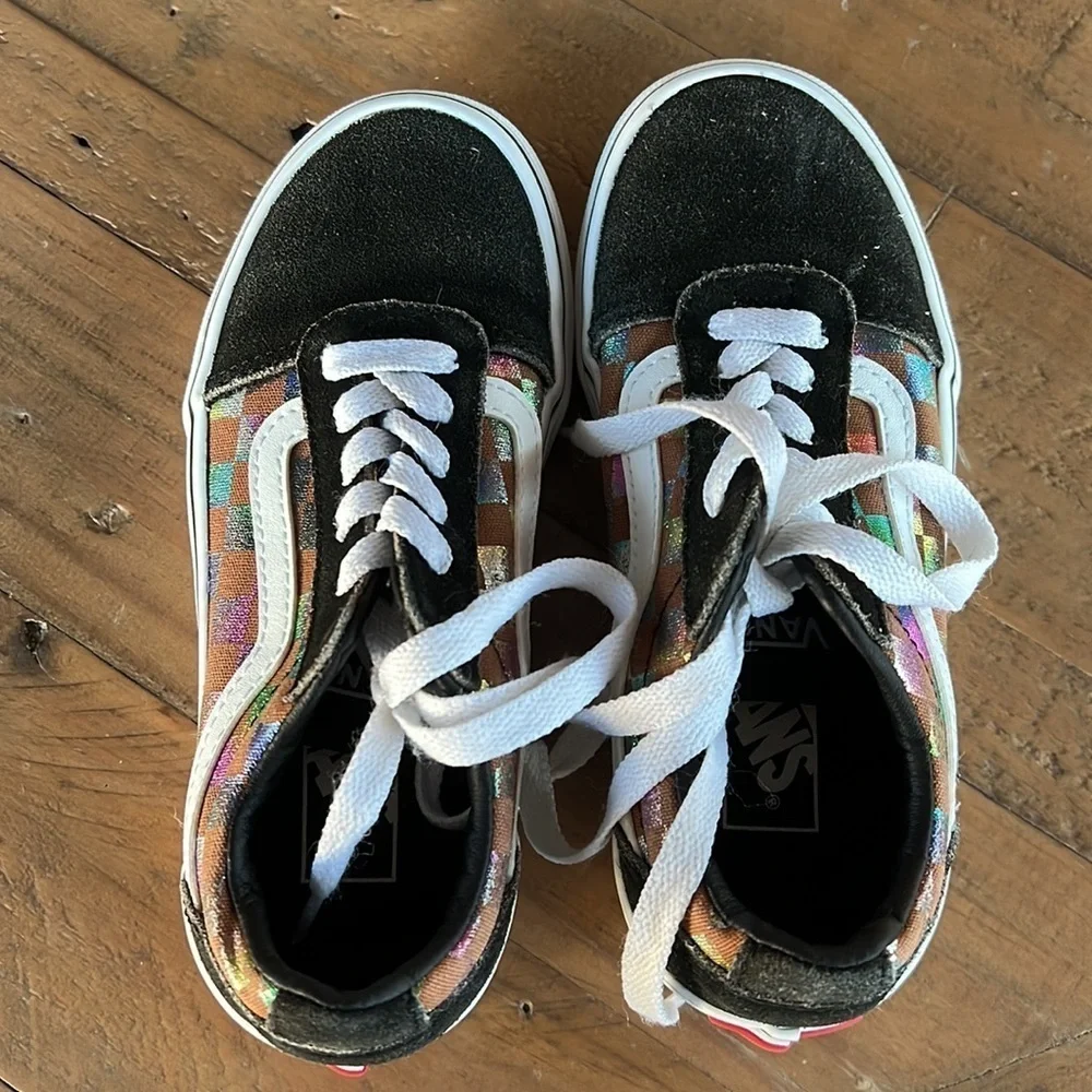 Vans ward low metallic checkerboard sneakers